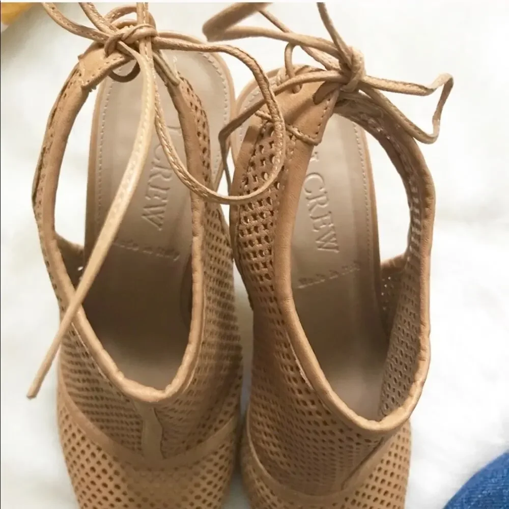 J. Crew Leather Peep-Toe Heels